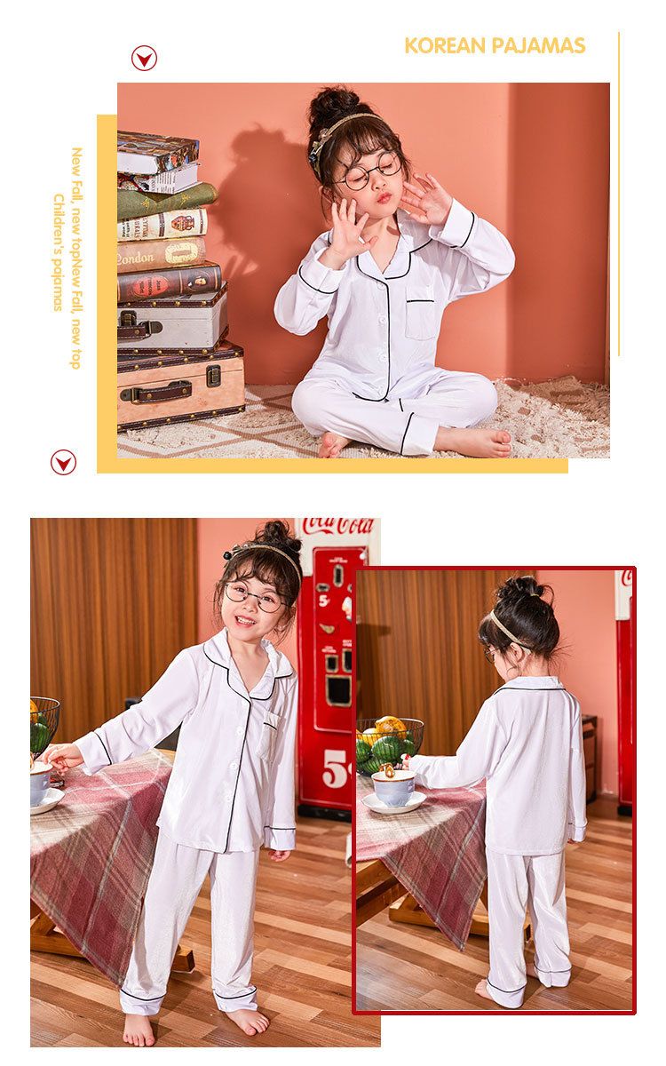 Kinder-Pyjama, Damen-Herbst- und Winter-Set, weich, flauschig, flauschig, für den Winter, leicht, flauschig, Mädchen, Kanarienvogel, Jungen_voghion.com