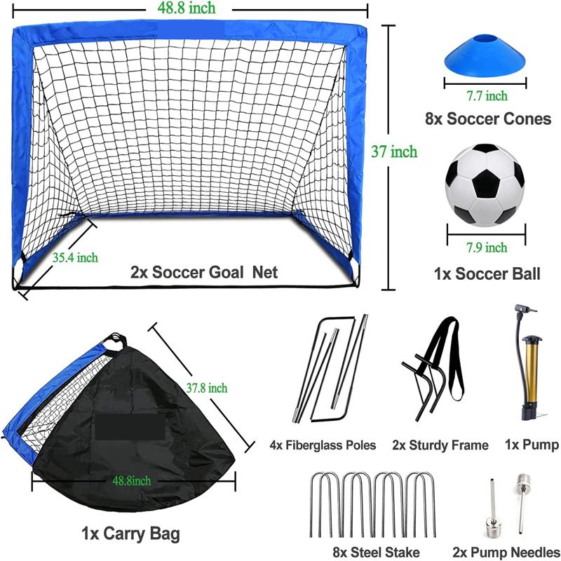 Tragbares Fußballtor für Kinder, 1,2 x 0,9 m, faltbar, für das Training im Freien_voghion.com