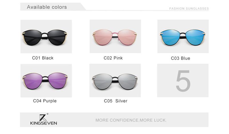 KINGSEVEN Cat Eye Sunglasses polarized Alloy Frame+TR90 Sun Glasses Women Fashion Retro Oculos De Sol Gafas UV400_voghion.com