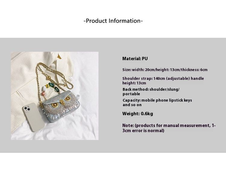 Nuova borsa a tracolla staccabile, resistente, leggera, di lusso, con design a maschera di gufo, borsa a tracolla alla moda e temperamento_voghion.com