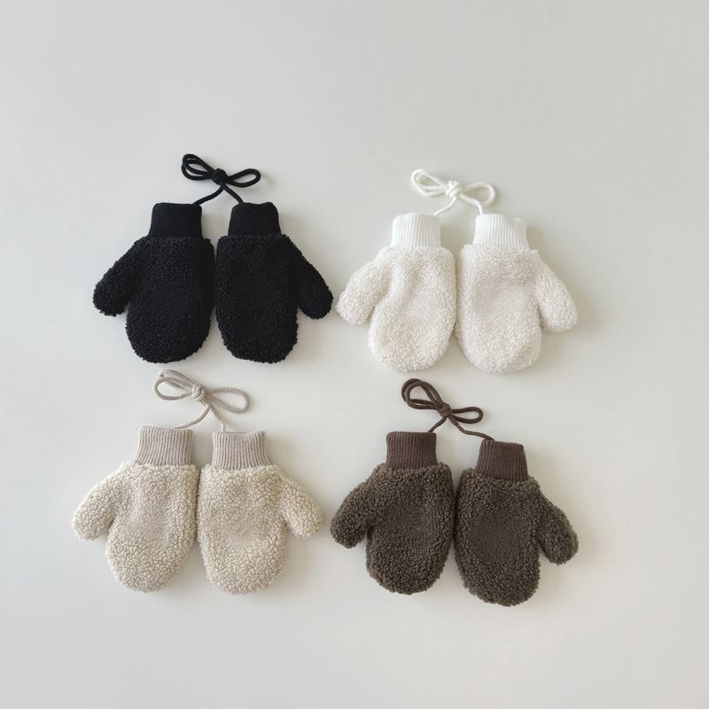 Guanti per bambini Guanti invernali caldi interbloccati per bambini Guanti per bambini con collo a V_voghion.com