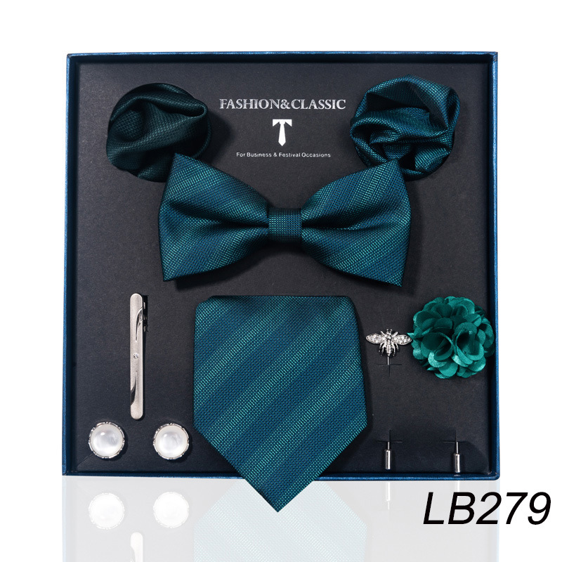 /Men's Ties & Handkerchiefs wedding groom's tie pocket square corsage gift box set men's tie ready stock wholesale_voghion.com