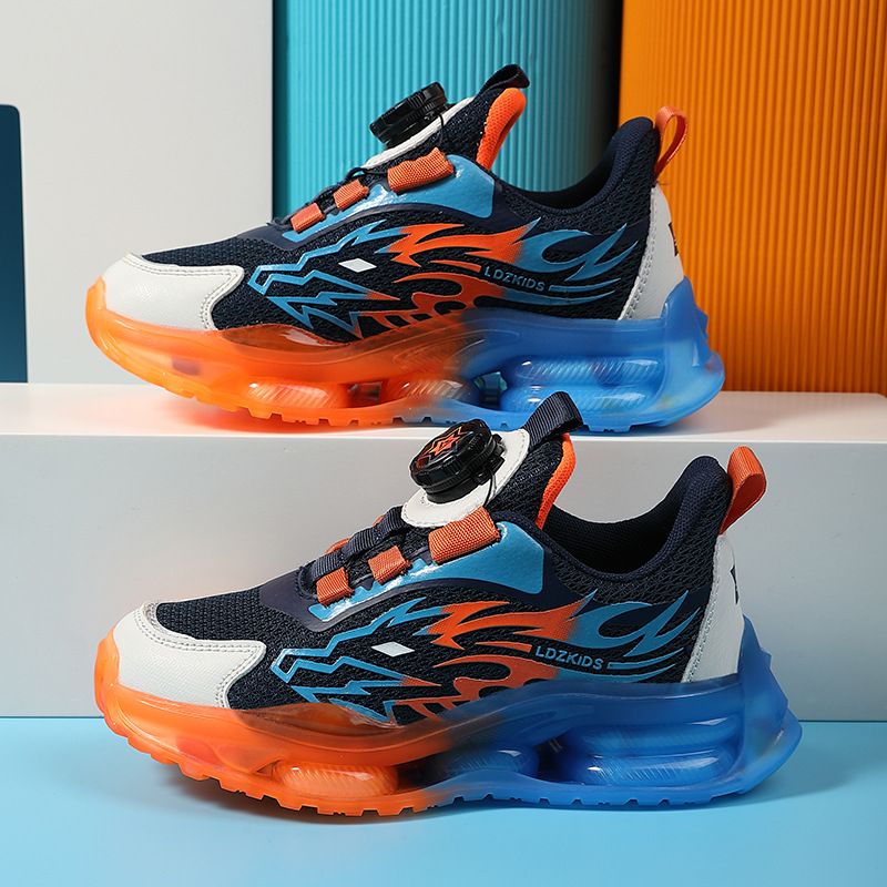 PLUS Boys' Spring Mesh Breathable New Children's Soft Sole Air Cushion Sports Basketball Shoes Running Trend_voghion.com
