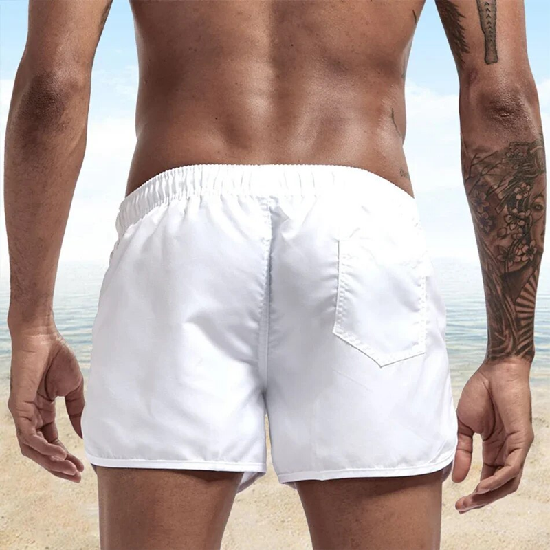 Pour l'été hommes motif maillot de bain imprimé Shorts Sexy maillot de bain hommes maillot de bain taille basse respirant vêtements de plage_voghion.com