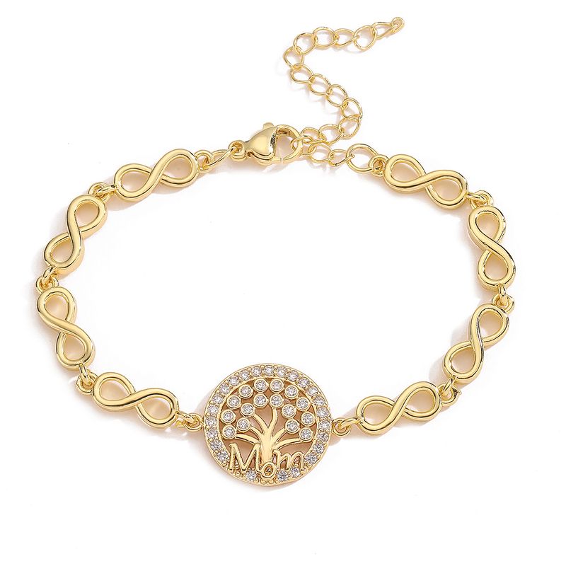 Damenschmuck Kupfer vergoldet K Gold Zirkon Baum des Lebens MOM Armband weiblich INS All Match Hand Schmuck neu_voghion.com