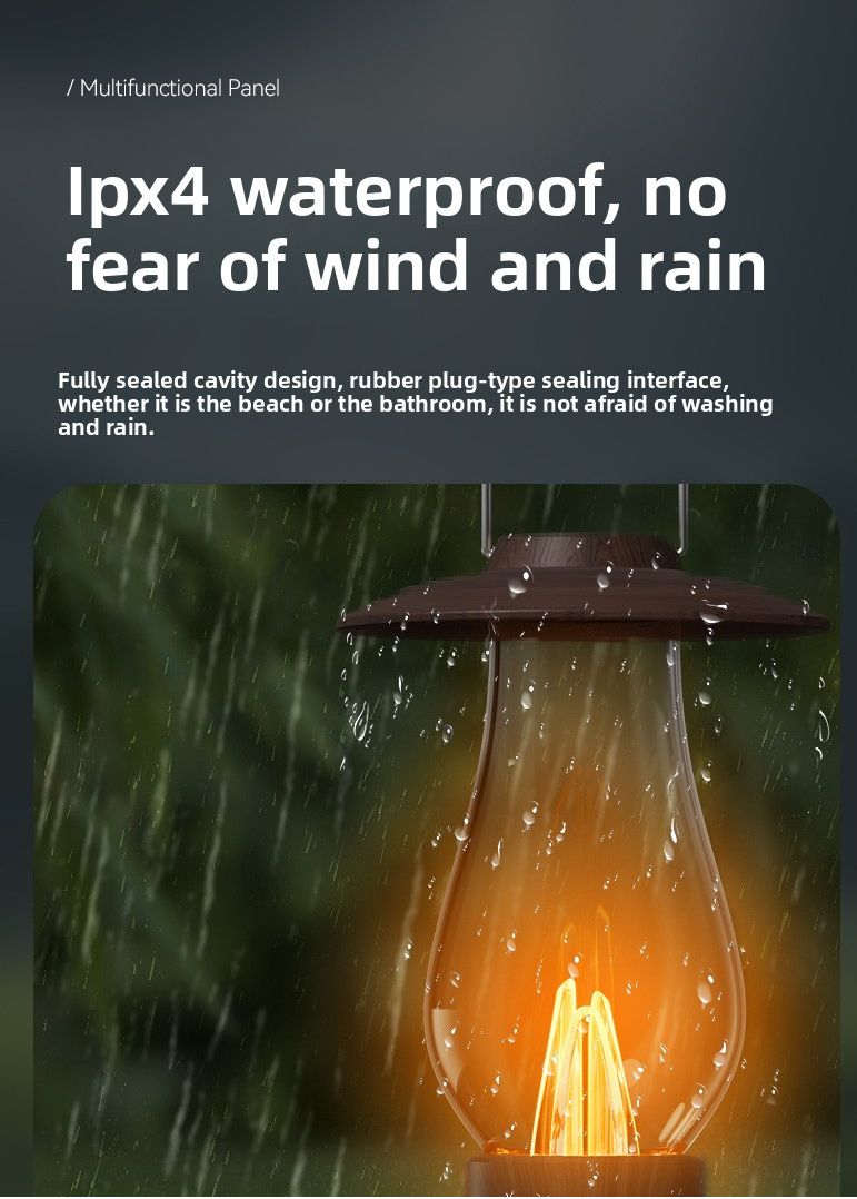 New Kerosene Lamp Bluetooth Outdoor Portable Flame Camping Atmosphere Desktop Night Light Speaker_voghion.com
