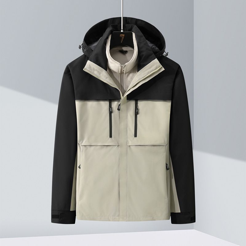 Giacca da trekking unisex 3 in 1 impermeabile antivento in caldo pile di visone con fodera interna staccabile_voghion.com