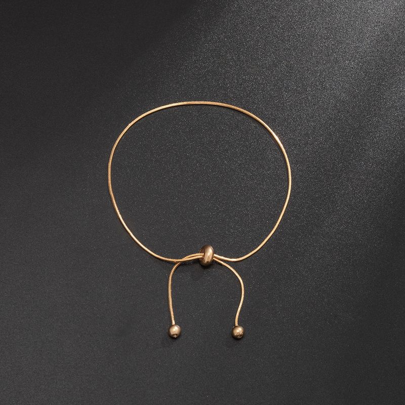 Collana con nappa lunga semplice e versatile con catena a forma di serpente quadrato in metallo regolabile alla moda e catena alla caviglia_voghion.com