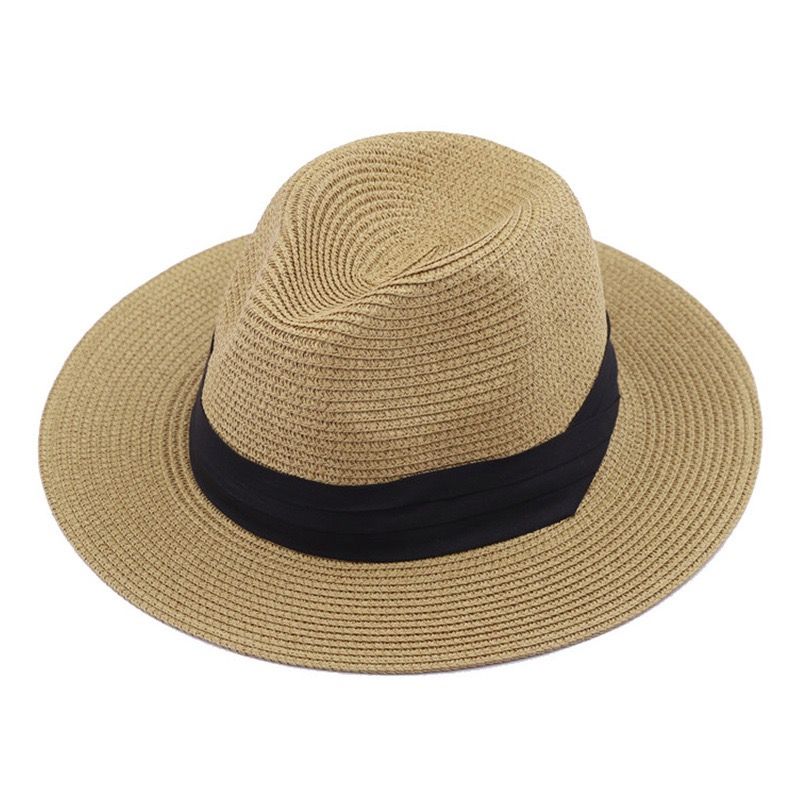 New Arrivals Summer Panama straw British top Men's and women's foldable sun shading beach Sun protection hat_voghion.com