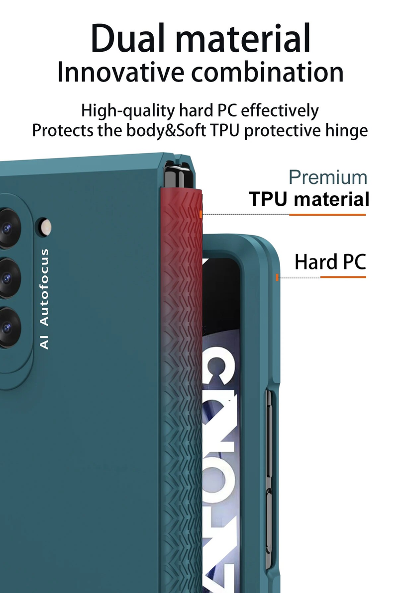 Hög kvalitet för Samsung Galaxy Z Fold 5 4 3 2 Fodral Mjukt gångjärn Matt hårt skyddsfodral_voghion.com