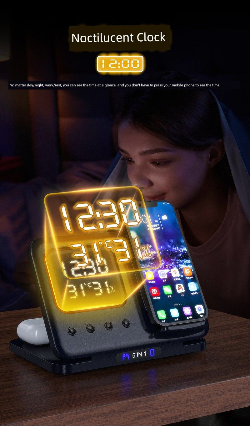 Wireless Charger Three-in-One For Huawei Iphone Iphone16 Samsung Mobile Phone Neutral Iphonewatch10 Watch 4 Headset_voghion.com