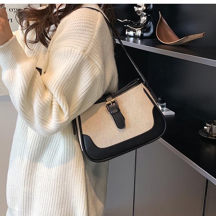 Trendy Niche Designer 2022 New Women's Casual Versatile Canvas Crossbody Shoulder Underarm Bags_voghion.com