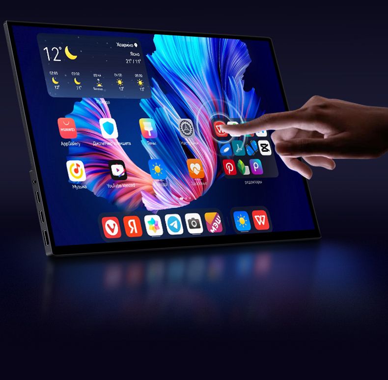 16inch Portable Monitor 1920x1200p 16:10 100%sRGB HDR 400Cd/m² Gaming Display For Laptop, Book, Phone, Switch, Xbox_voghion.com