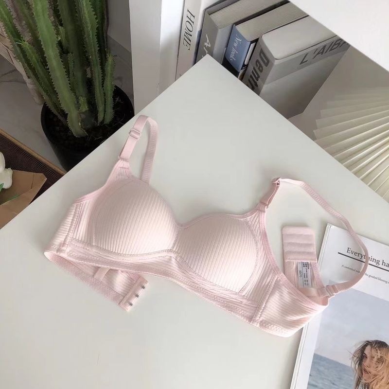 Intimo da donna in puro cotone, per studentesse, senza anello in acciaio, reggiseno con piccolo seno, raccolto per evitare cedimenti laterali, sottile_voghion.com