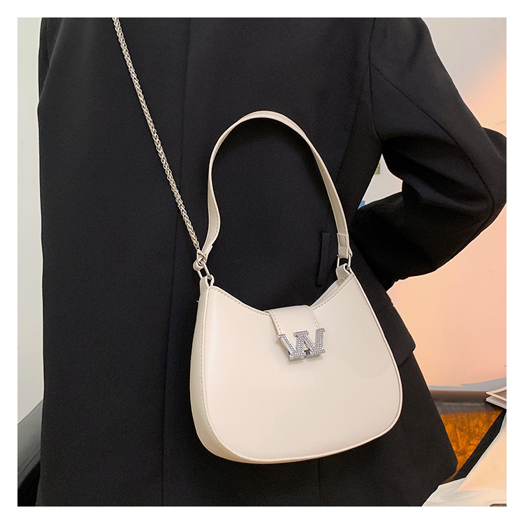 Factory Wholesale 2023 New Homeless Bag Women's Single Shoulder Messenger bag Crescent handbag rhinestone buckle armpit bag_voghion.com