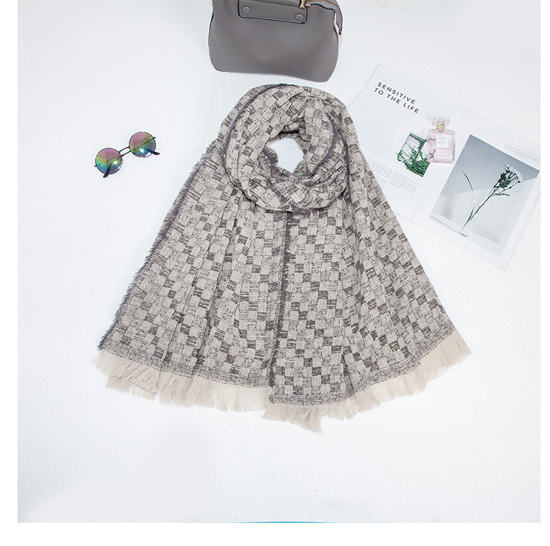 Collo da uomo unisex spesso con scialle in suplaid con flusso di filigrana per le donne_voghion.com