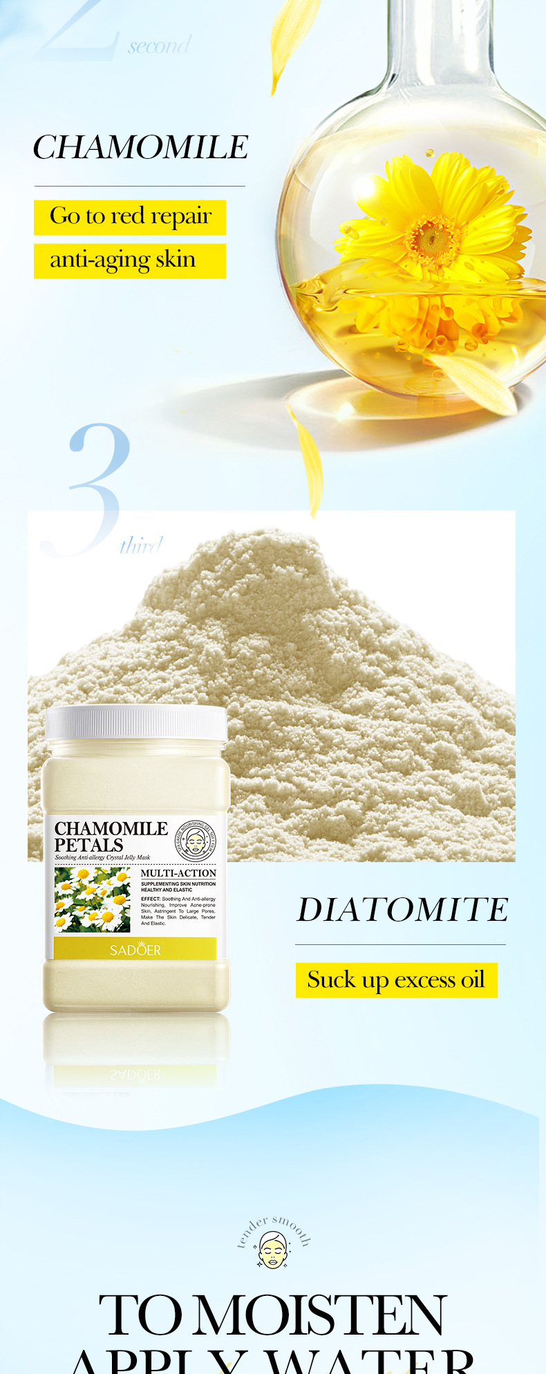 Full English Soft Powder 540g SADOER Chamomile Smearing Hydrating Moisturizing Face Mask_voghion.com
