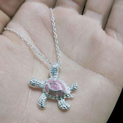 Nieuwe schildpadhangerketting, schattige, prachtige blauwe hanger_voghion.com