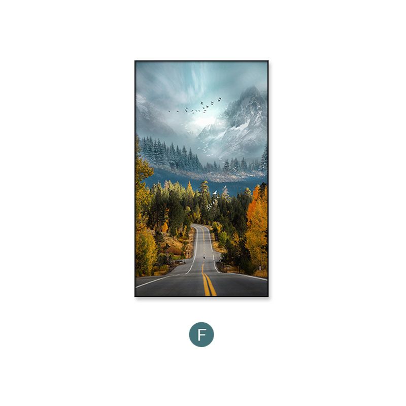Eingangsbereich Nordic Dekorative Flur Hängen Moderne Minimalistischen Hintergrund Wand Malerei Landschaft Autobahn_voghion.com