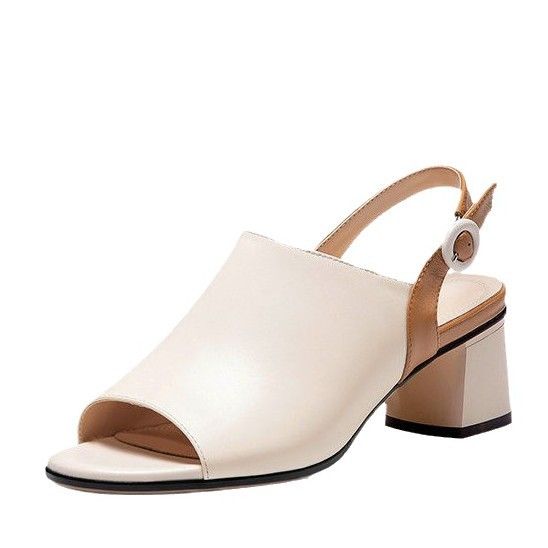 2025 Fischmaul-Farbblock-Open-One-Button-Riemen für Damen Neue vielseitige Outdoor-Sandalen mit grobem Absatz_voghion.com