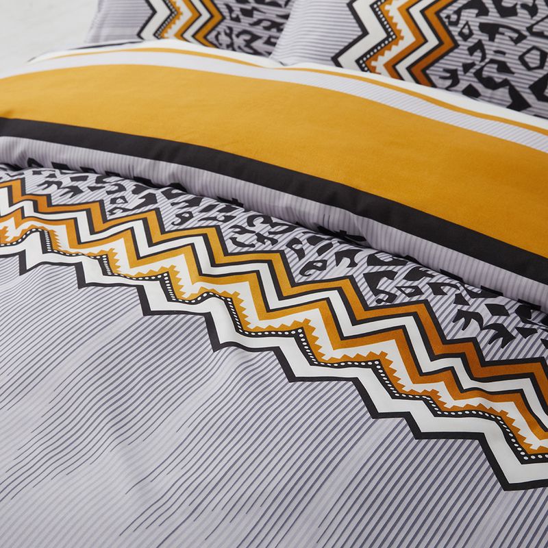 Dekbedovertrek met geometrische print, dubbelzijdig, dekbedovertrek, beddengoedset van drie stuks in zacht polyester - gefreesde fluwelen textuur_voghion.com