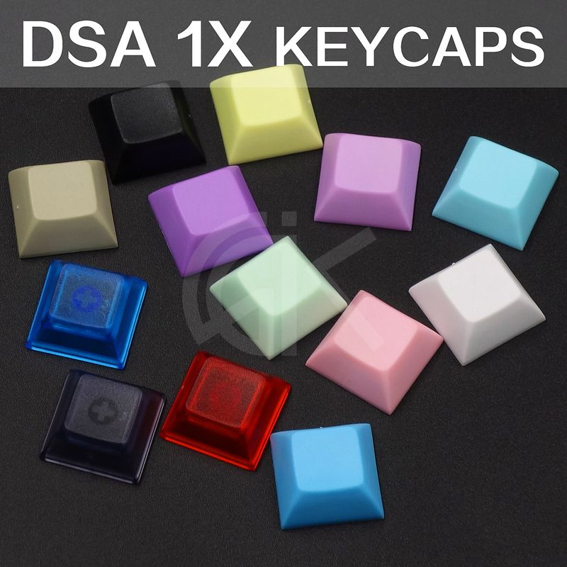 DSA 1X1 tasti per tastiera in PBT non incisi, con cappuccio a sfera corto, colore nero, bianco e grigio_voghion.com