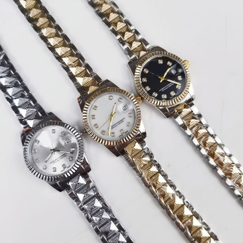 Diary Diamond Set Stainless Steel Strap Business Quartz Women's Watch Men's_voghion.com