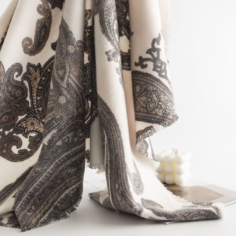 Scarf Autumn and Winter Cashew Nut Printing Female Imitation Cashmere Shawl Thickened Warm and Cold-proof Scarf_voghion.com