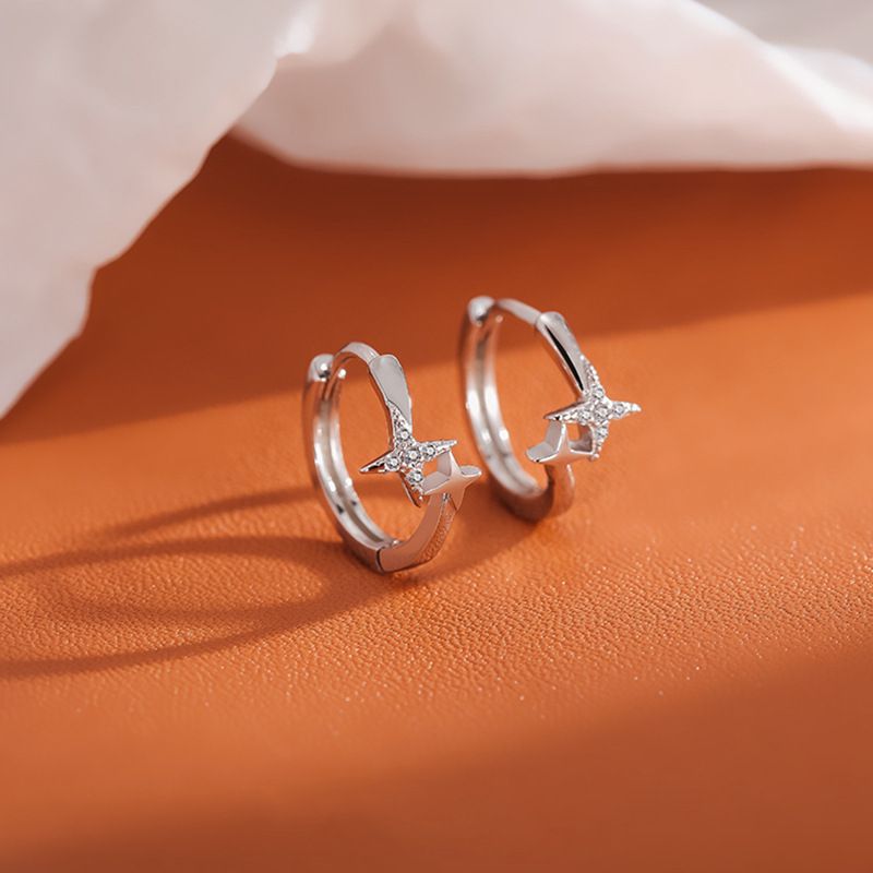 Orecchini a stella con fibbia, design di nicchia per uomo e donna, senso del temperamento, semplici orecchini a stella tetragonale portafortuna_voghion.com