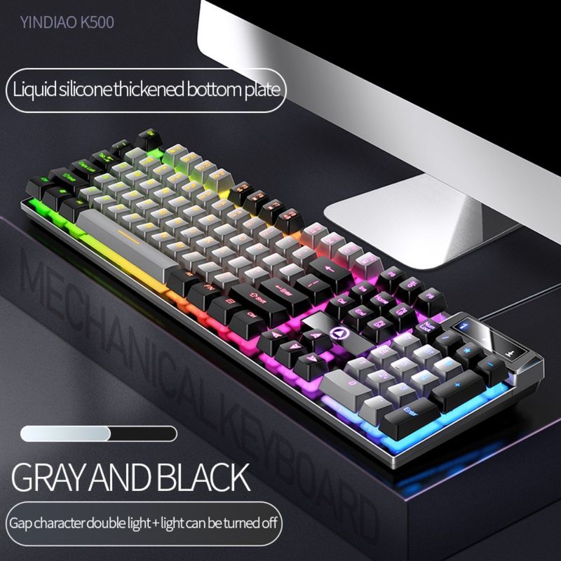 Clavier filaire 104 touches, interface USB, accessoires informatiques, claviers à membrane_voghion.com