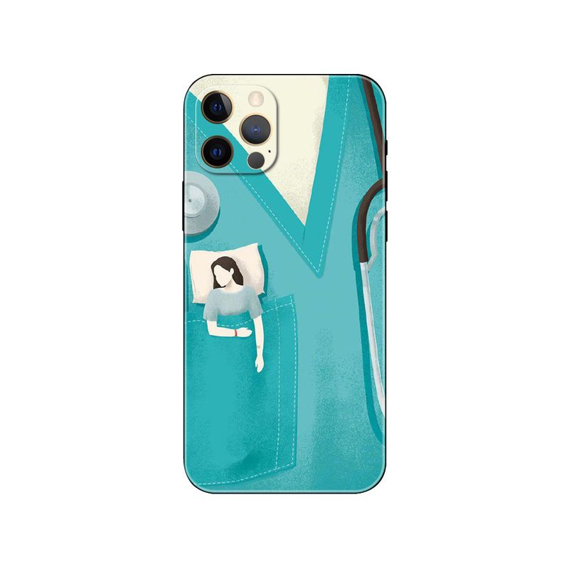 Geschikt voor iPhone 15 spuit stethoscoop pil schattige medische student verpleegster masker telefoonhoesje_voghion.com