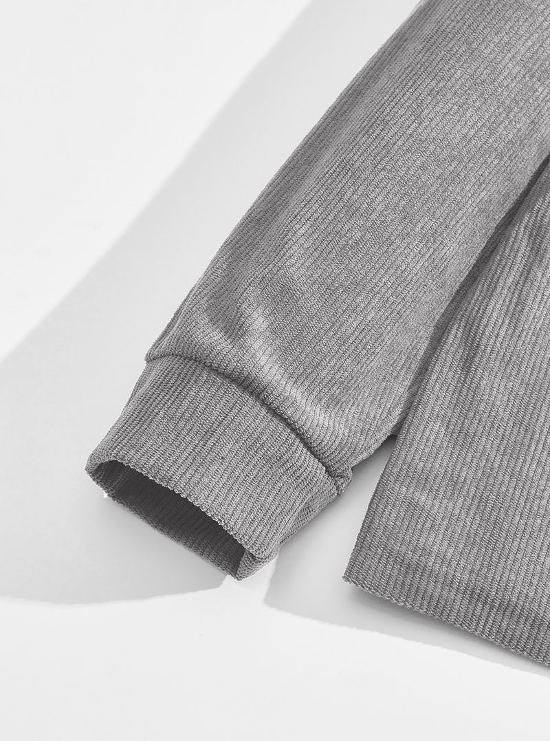 Cord-Poloshirt für Herren – Streetwear-Sweatshirt zum Knöpfen in Grau, Schwarz und mehr Herrenbekleidung_voghion.com