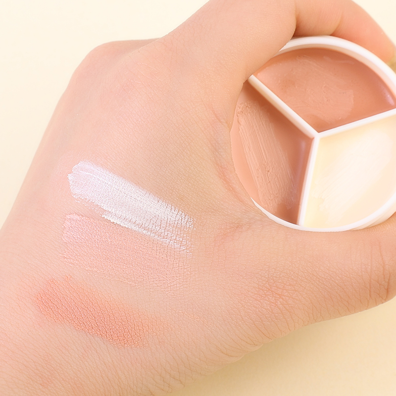 Color Liquid 3 Contouring Concealer Cream Makeup Waterproof Moisturizing Cover Acne Spots Dark Circles Fou_voghion.com