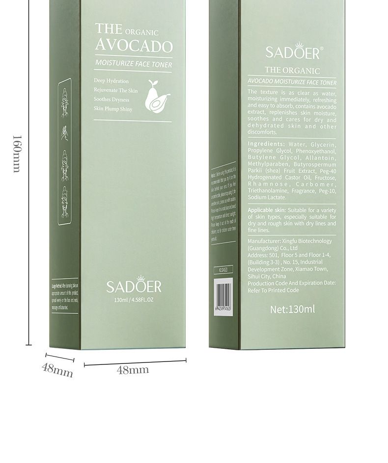 Acqua viso all'avocado Full English 130 ml SADOER Tonico idratante_voghion.com