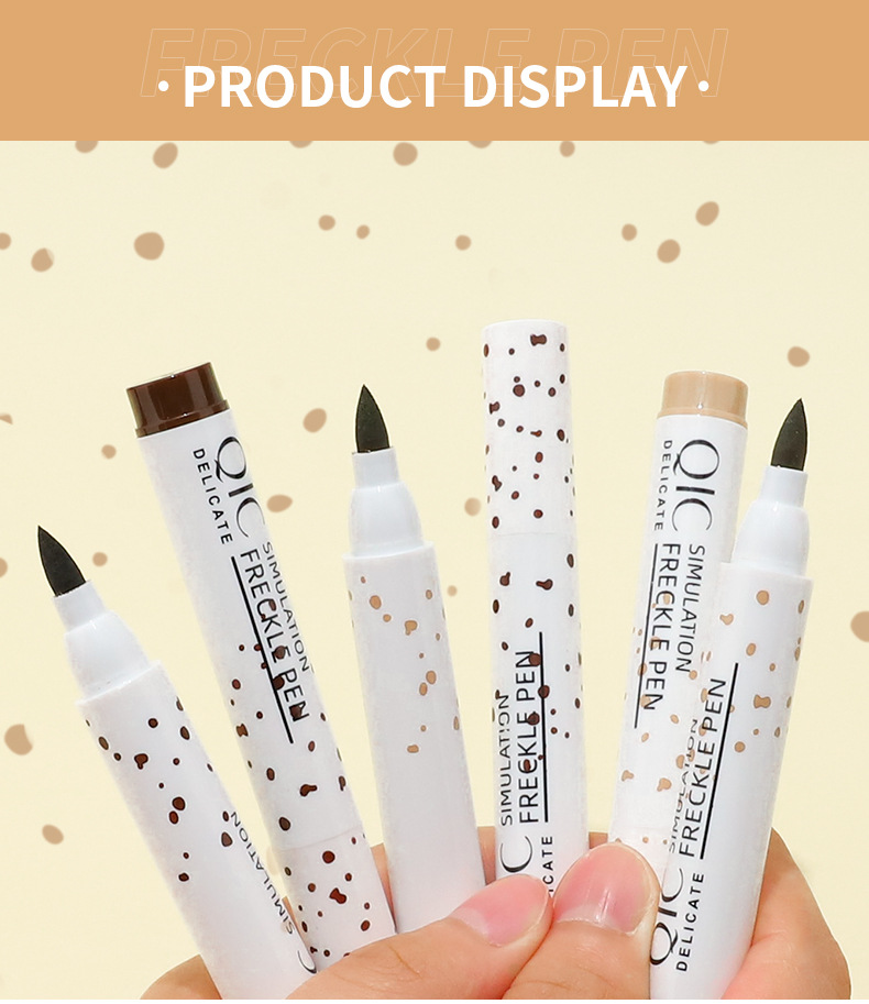 QIC Qini Display a colori con simulazione naturale, impermeabile, colore facile da applicare, penna per lentiggini senza rimozione per la bellezza_voghion.com
