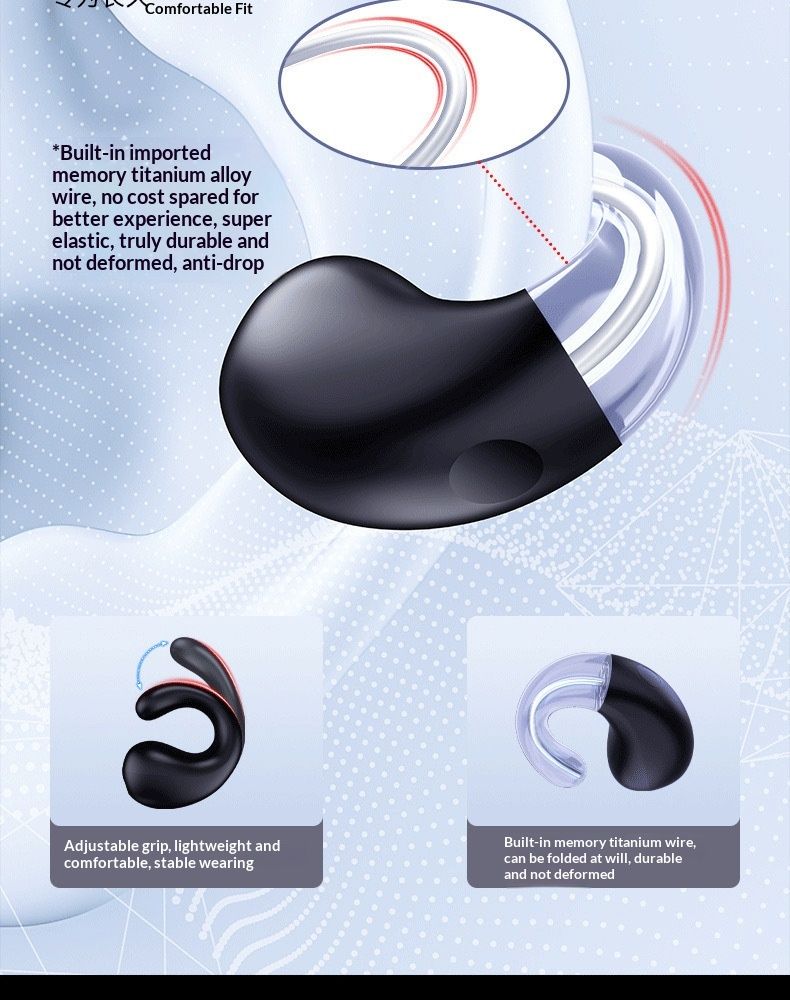 NeoGear Nw AI Translation Clip-On Bluetooth-Kopfhörer Q92 Ohrclip-Kopfhörer Smart Digital Display Long-War_voghion.com