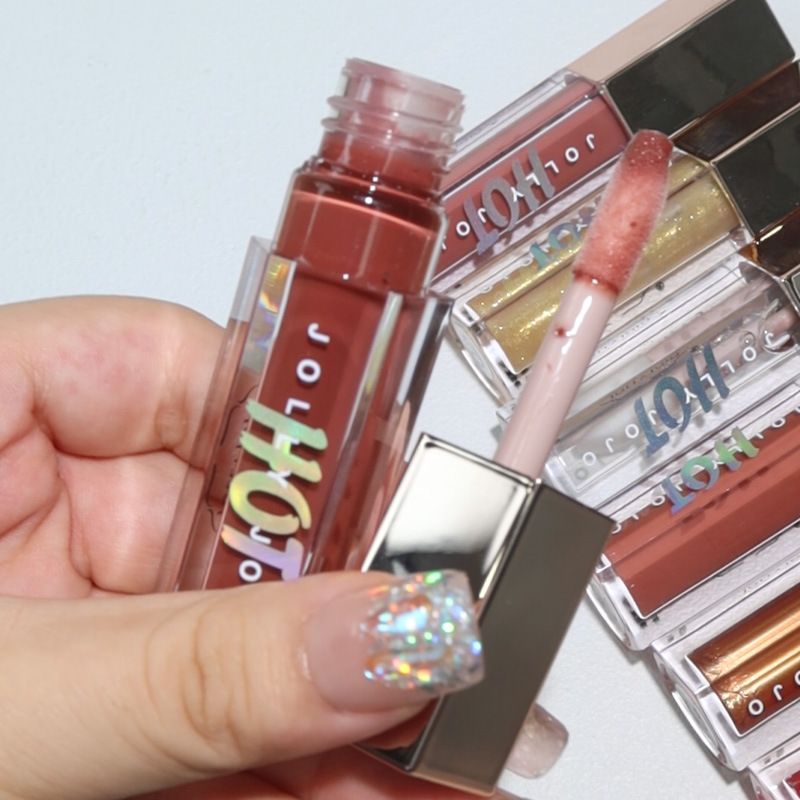 JOJO otte-farvet gennemsigtig lipgloss vandglans spejl lip glaze fugtgivende læbestift makeup engros_voghion.com