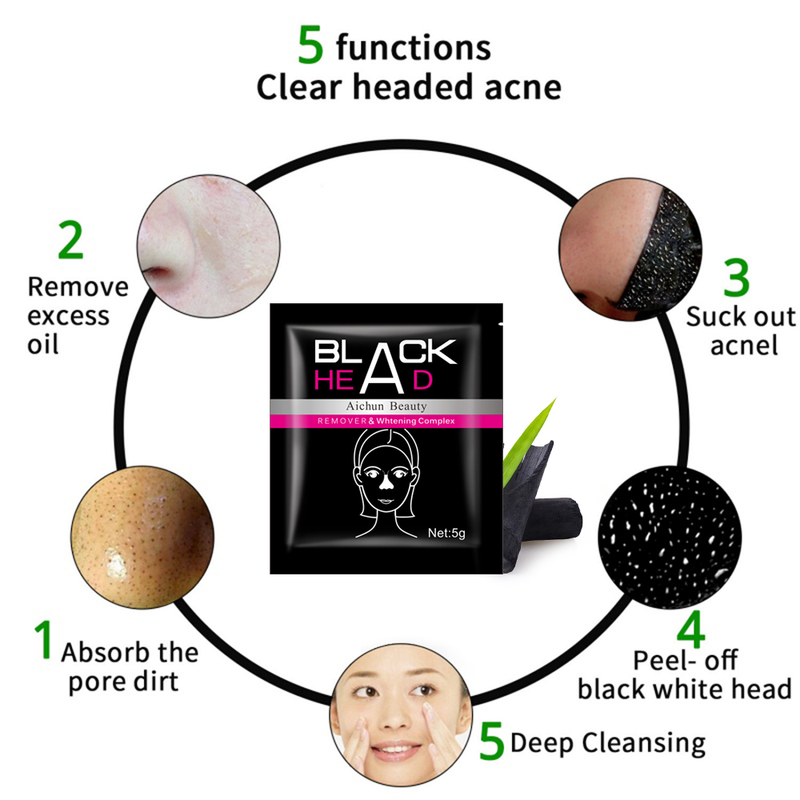Mască facială pentru îndepărtarea punctelor negre, plasture pentru nas, curățare profundă a pielii, micșorare pori, tratament acnee, tratament facial pentru nas_voghion.com