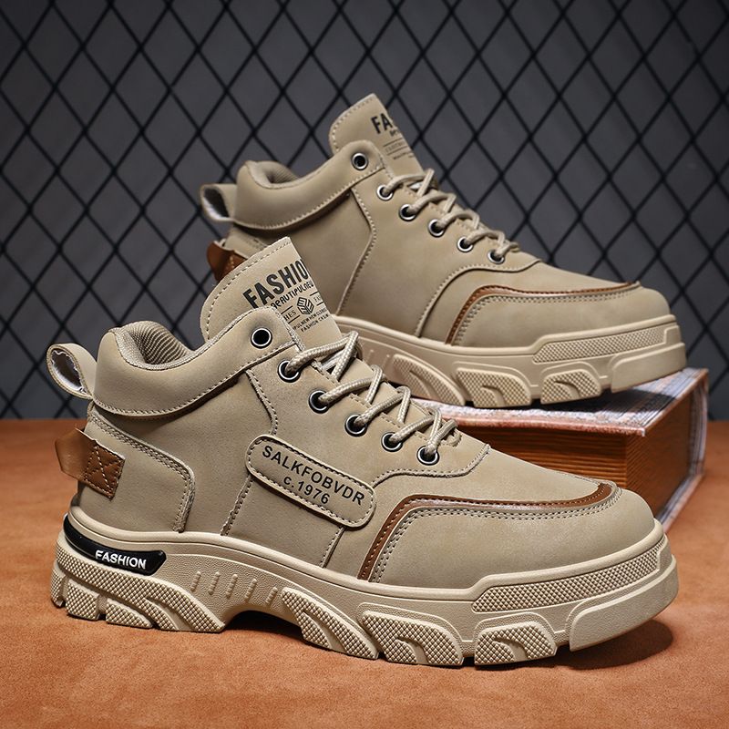 Martin Winter New Breathable High Top Workwear Men's Thick Soled Casual Short Boots Trendy Shoes_voghion.com