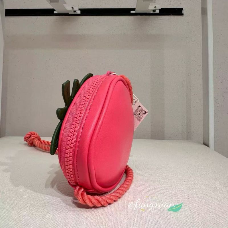 Borsa a tracolla alla moda, versatile e alla moda, con portamonete per neonati, alla fragola, nuova di zecca per bambine_voghion.com