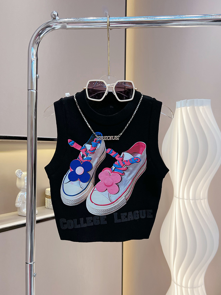Abbigliamento per bambini Set gonna corta gilet senza maniche per bambine, abito estivo, gonna gilet alla moda per bambini di medie e grandi dimensioni, set due pezzi_voghion.com