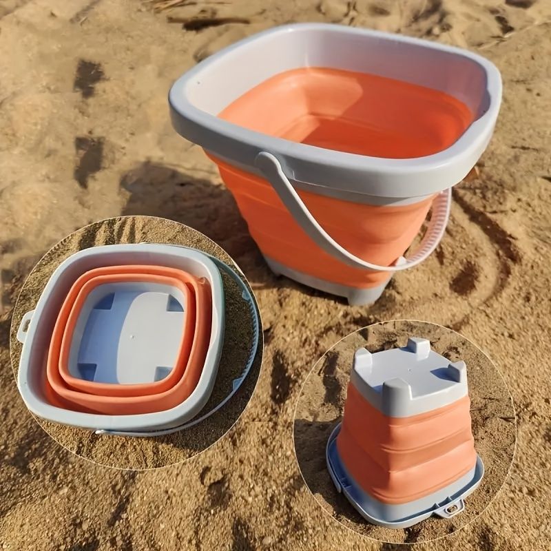 Jucării de plajă pentru copii Set de jucării cu nisip pentru copii mici Jucării cu nisip cu găleată pliabilă Set lopată cu greble Forme pentru nisip Vară în aer liber_voghion.com