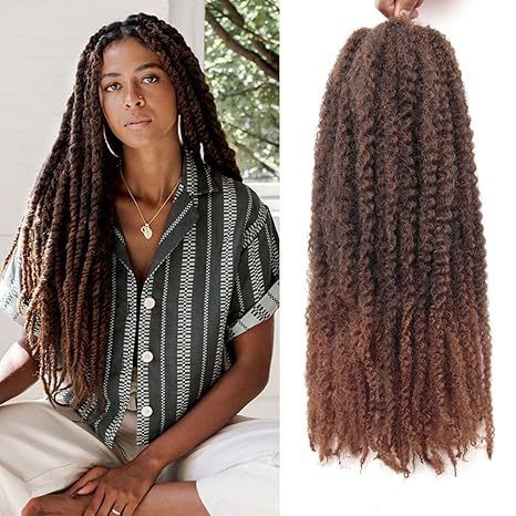 African Marley Hair Wig - Fluffy Small Curls, Multi-Color, Soft Chemical Fiber_voghion.com