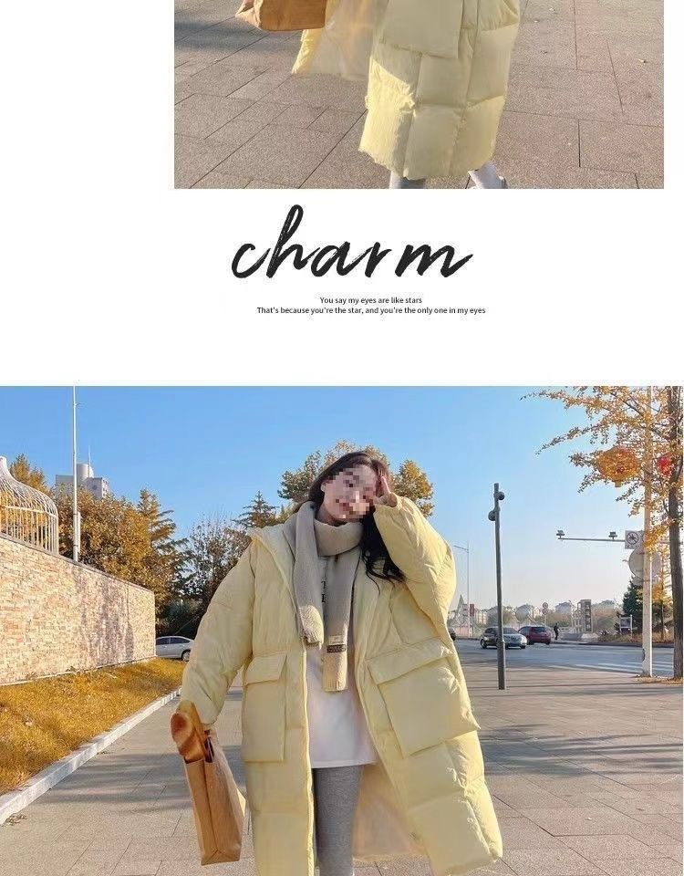 Nuovo piumino di alta qualità per donna, piumino sopra il ginocchio in stile trench coreano di media lunghezza, cotone alla moda unico_voghion.com