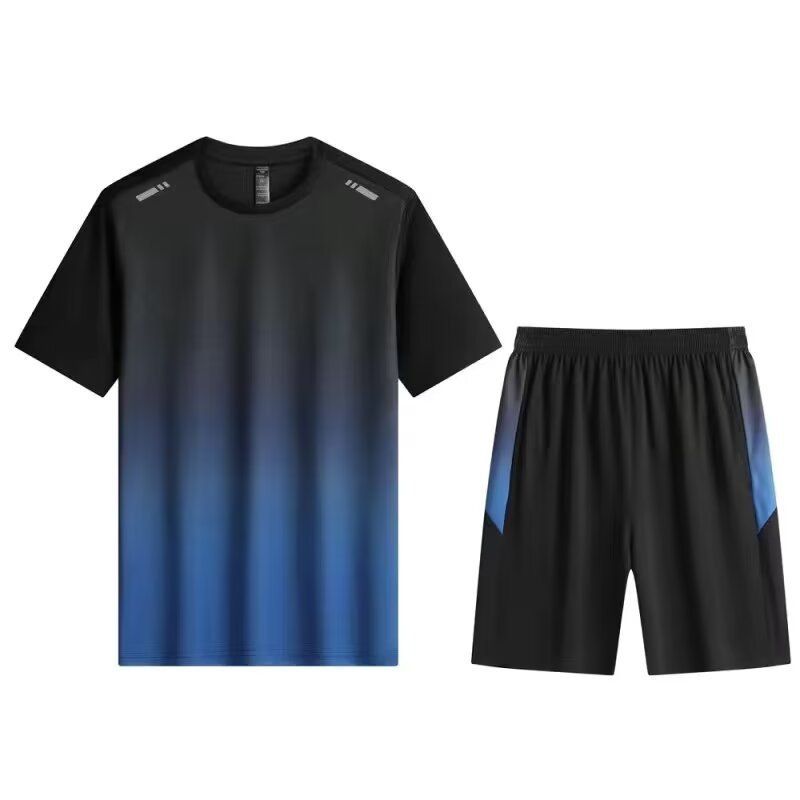 Unisex Lockeres, bequemes Fitness-Laufradtraining, schnelltrocknendes Outdoor-Freizeitsport-Zweiteiler-Set_voghion.com