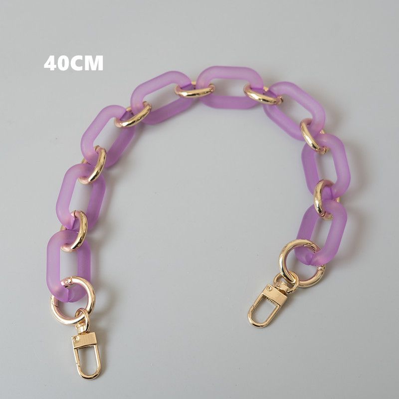 Damenmode Umhängetasche Zubehör Gemischtes Goldharz Dickes Acryl Matt Transparent Kette_voghion.com