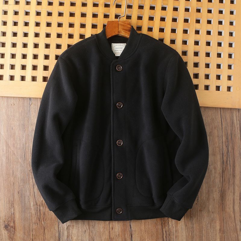 Double-sided Fleece Autumn And Winter Men's Thickened Warm Baseball Jacket_voghion.com