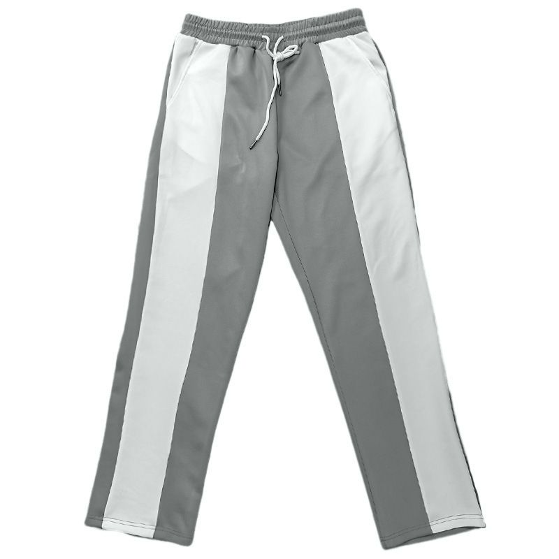 Men's Clothing Men's Casual Sports Loose Healthy Cloth Waist Jogging Quick Drying Stitching Contrast Color Trousers_voghion.com