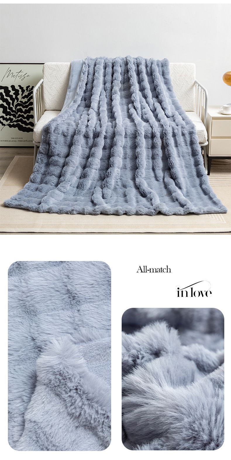 Tuscany Bubble Bunny Flanell-Decke für alle Jahreszeiten, für Nickerchen, Sofa, Korallenvlies, Freizeit, Klimaanlage_voghion.com