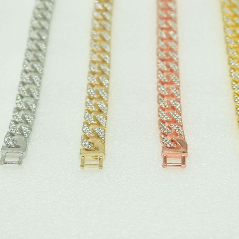 Hip Hop Nightclub Performance Bar Street Dance Full Diamond Trendy Brand Cuban Bracelet_voghion.com